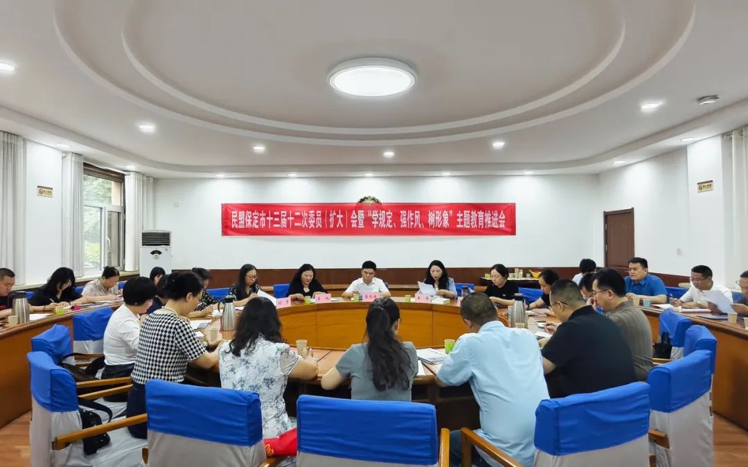 民盟保定市委召开十三届十二次委员（扩大）会暨“学规定、强作风、树形象”主题教育推进会(图1)